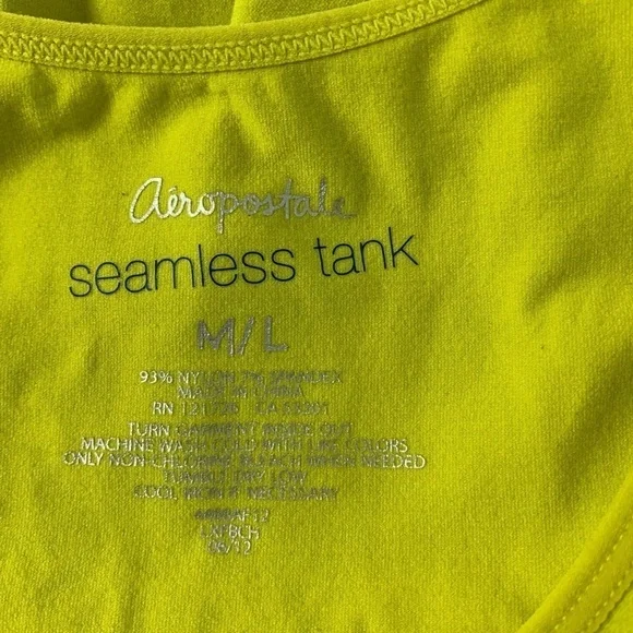 Aeropostle seamless tank top M/L 15-16 pit pit length 26 in neon yellow - Picture 2 of 3
